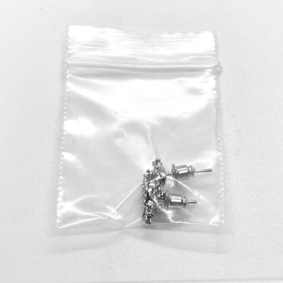 Silver Plated Rhinestone Reindeer Earring Pair - Picture 9 of 9